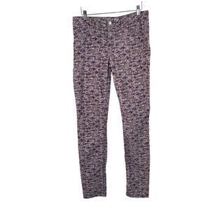 Marc by Marc Jacobs Lou Skinny Jeans Purple Printed Corduroy Mid Rise Womens 29